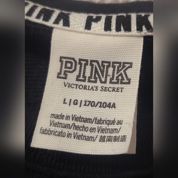 PINK Victoria's Secret Black Size Large Crewneck Logo Sweatshirt. - Picture 4 of 4